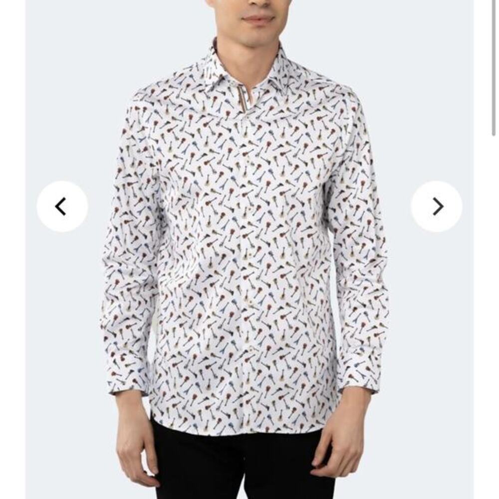 Visconti men’s guitar button down‎ shirt size medium